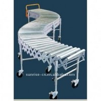 Flexible Gravity expandable Single zinc plated carbon steel telescopic Roller Conveyor