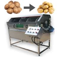 Automatic industrial potato washing and peeling machine